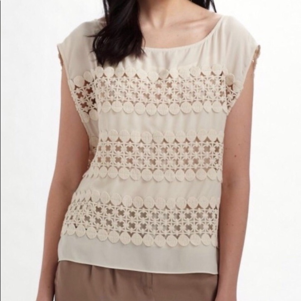 Anthropologie Silk & Lace Top